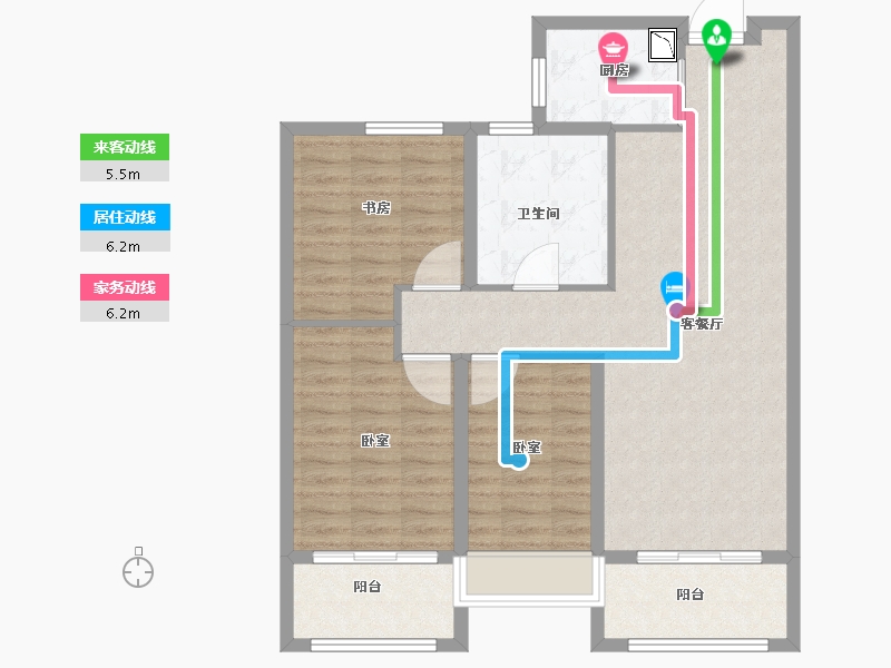 安徽省-合肥市-爱巢玉兰花园-91.00-户型库-动静线