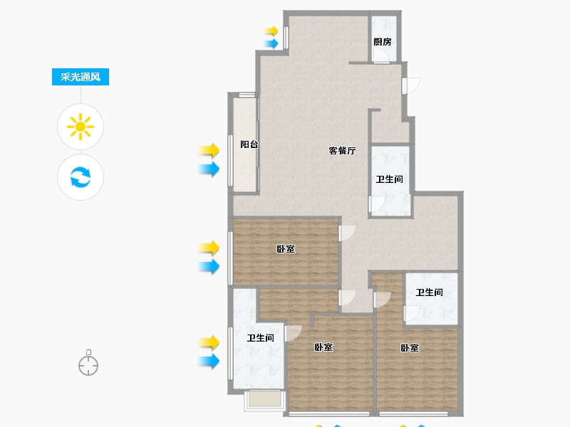 浙江省-温州市-绿城卓越傲旋城-176.00-户型库-采光通风