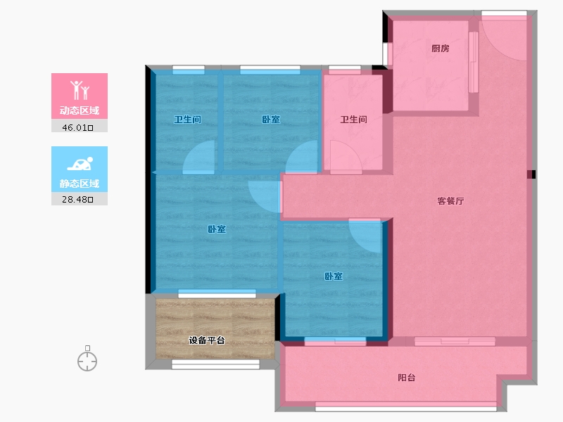 福建省-泉州市-蓝光万顺雍锦源-71.00-户型库-动静分区