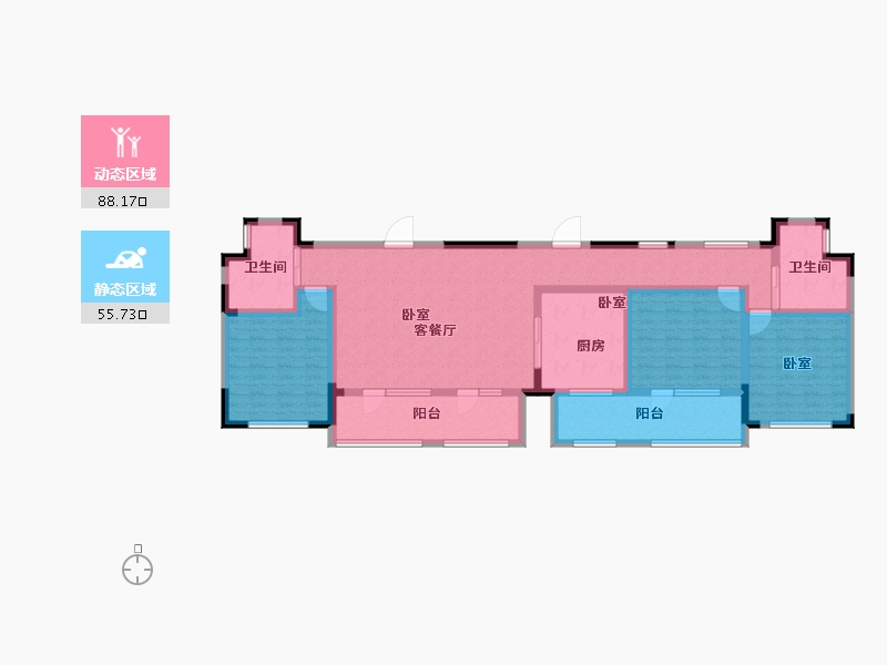 山东省-青岛市-天泰时光印象-128.00-户型库-动静分区