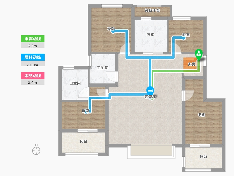 浙江省-宁波市-万科未来水岸-100.28-户型库-动静线