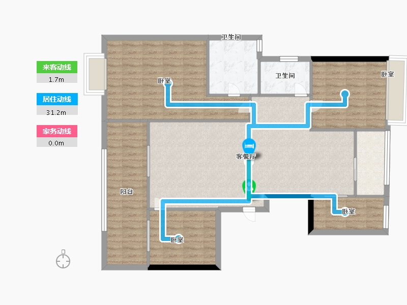 浙江省-温州市-方正珑玺-111.05-户型库-动静线