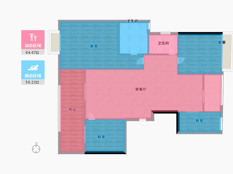 浙江省-温州市-方正珑玺-111.05-户型库-动静分区