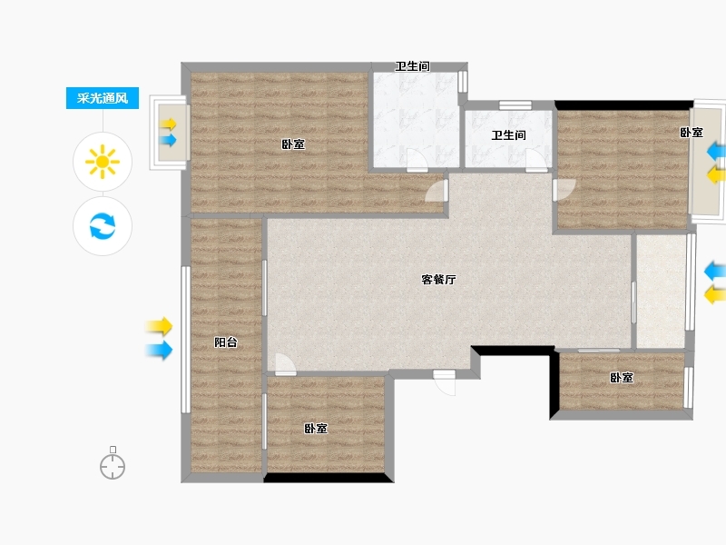 浙江省-温州市-方正珑玺-111.05-户型库-采光通风