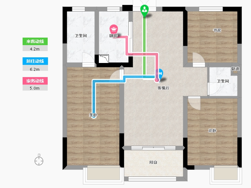 江苏省-泰州市-恒富城市之光-85.00-户型库-动静线