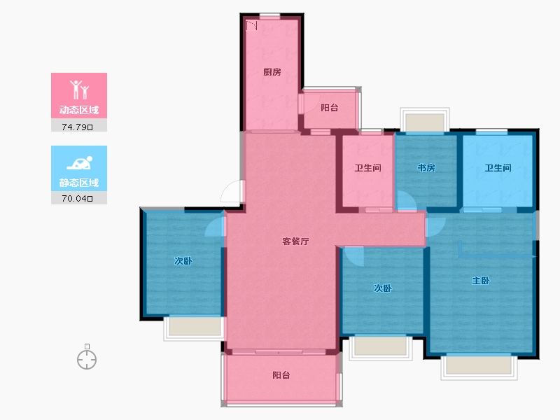 福建省-福州市-福清恒大御府-130.24-户型库-动静分区