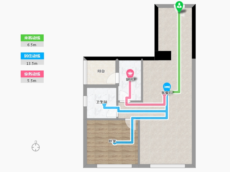 浙江省-杭州市-重庆来福士住宅-64.14-户型库-动静线