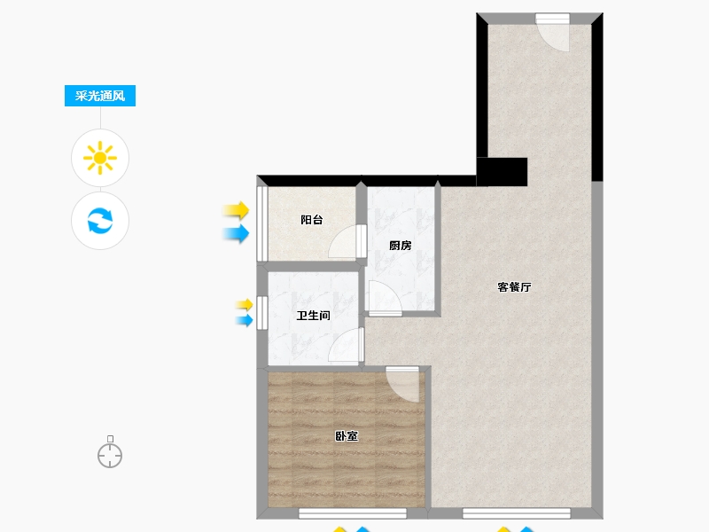 浙江省-杭州市-重庆来福士住宅-64.14-户型库-采光通风