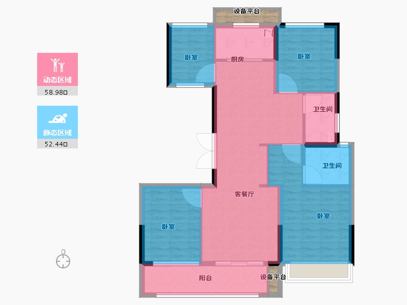 浙江省-丽水市-世茂云图-103.01-户型库-动静分区