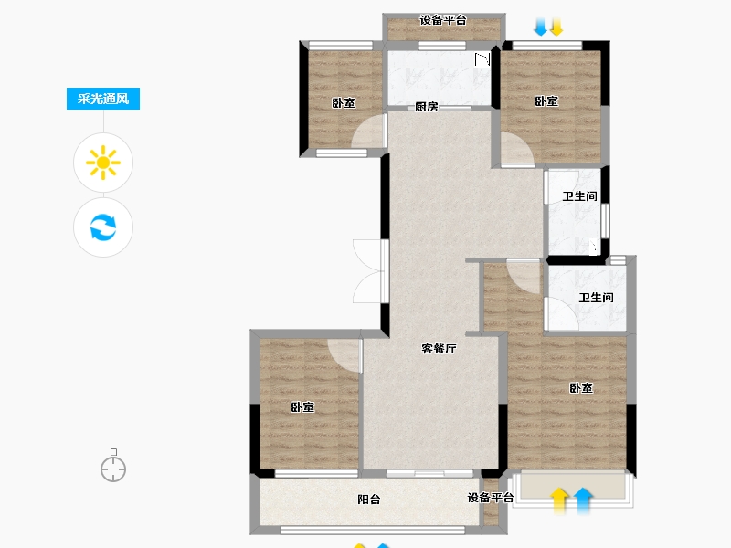 浙江省-丽水市-世茂云图-103.01-户型库-采光通风