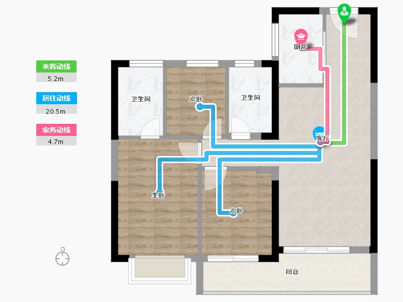 福建省-福州市-融创长乐壹号-79.00-户型库-动静线