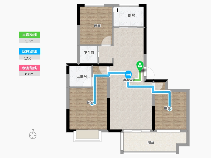 浙江省-丽水市-华融龙璟台-90.00-户型库-动静线