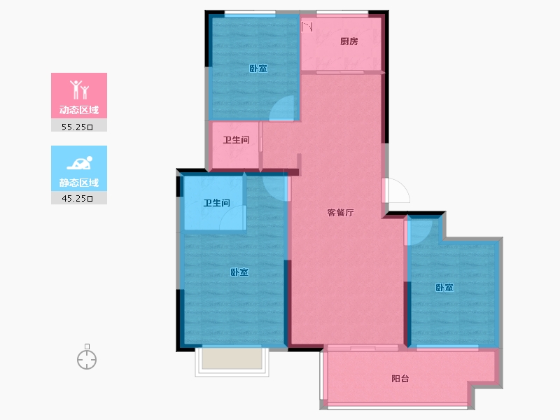 浙江省-丽水市-华融龙璟台-90.00-户型库-动静分区