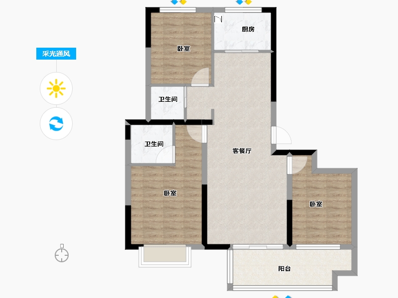 浙江省-丽水市-华融龙璟台-90.00-户型库-采光通风