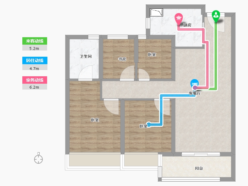 浙江省-金华市-保利天汇-76.00-户型库-动静线