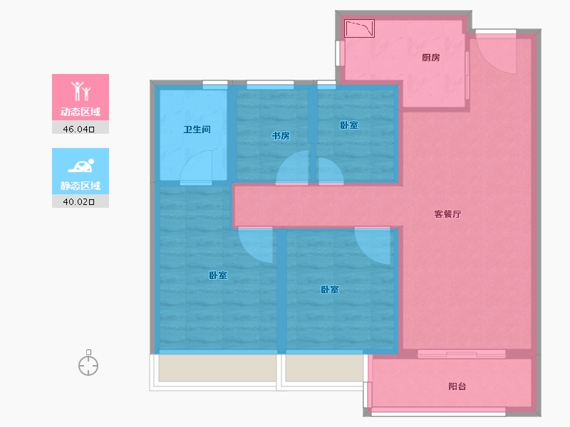 浙江省-金华市-保利天汇-76.00-户型库-动静分区