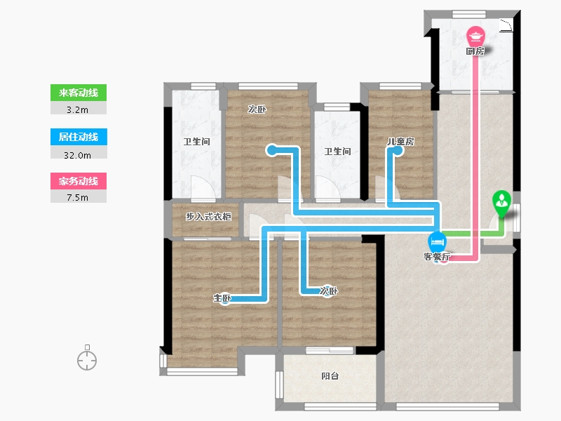 福建省-福州市-融侨观湖-102.00-户型库-动静线