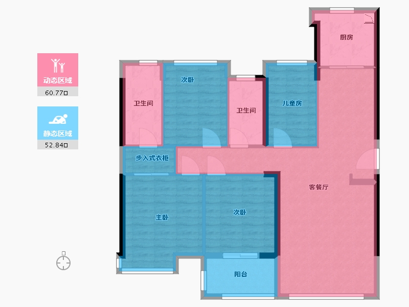 福建省-福州市-融侨观湖-102.00-户型库-动静分区