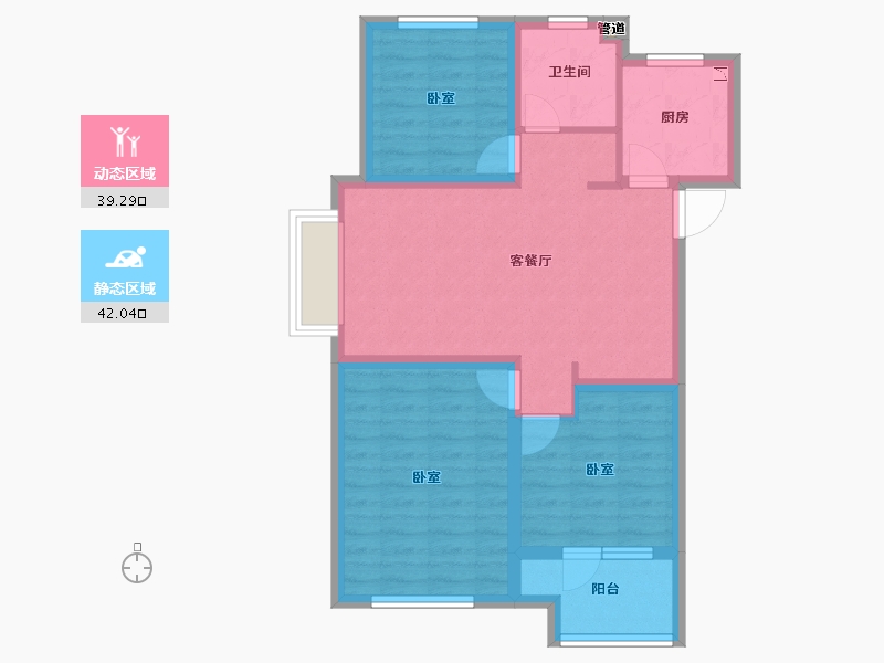 山东省-青岛市-龙湖璟宸原著-72.00-户型库-动静分区