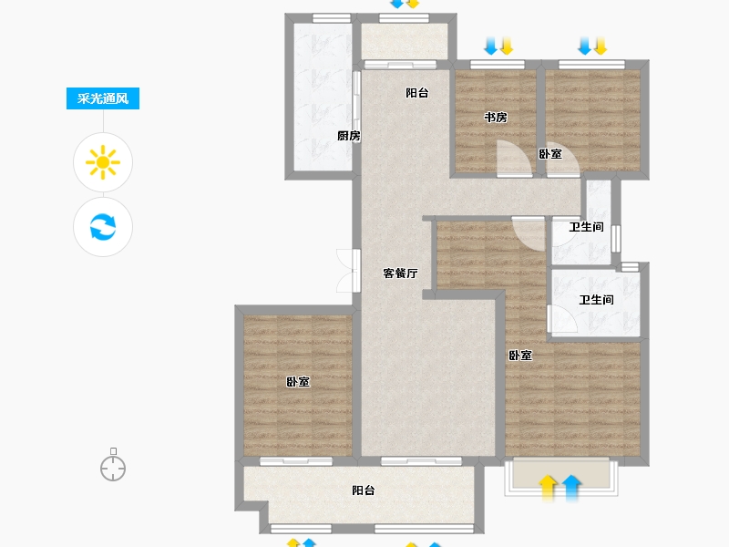 安徽省-芜湖市-和顺新视界-109.00-户型库-采光通风