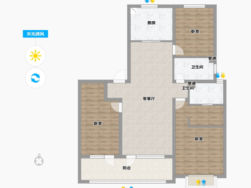 山东省-青岛市-海尔产城创云玺-118.00-户型库-采光通风