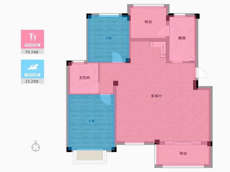 江苏省-泰州市-佳兆业壹号公馆-84.00-户型库-动静分区