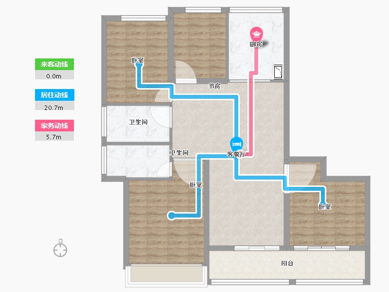 浙江省-舟山市-绿城·梧桐园-106.00-户型库-动静线