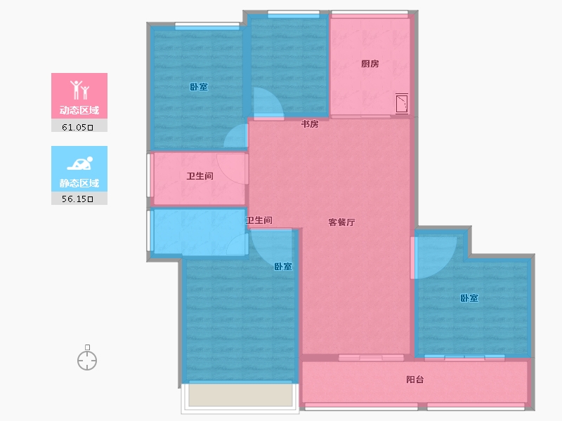 浙江省-舟山市-绿城·梧桐园-106.00-户型库-动静分区