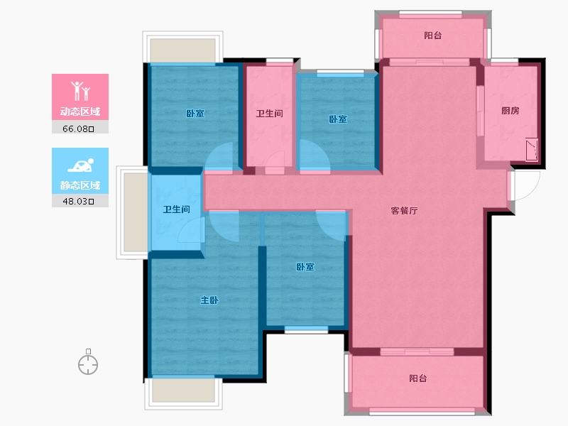 福建省-泉州市-晖盛海湾国际-100.80-户型库-动静分区