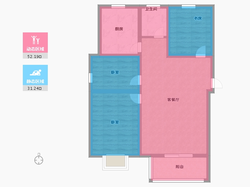 安徽省-池州市-浦西新城-73.99-户型库-动静分区