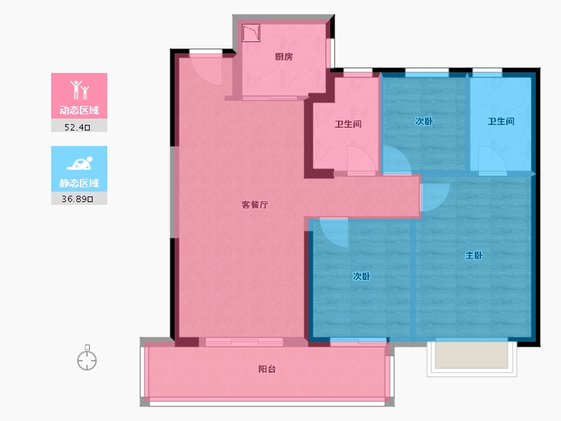 福建省-福州市-建发融侨山海大观-80.00-户型库-动静分区