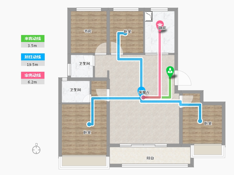 浙江省-金华市-保利天汇-104.00-户型库-动静线