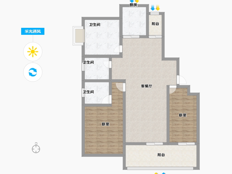 安徽省-池州市-云珠海棠湾-110.10-户型库-采光通风