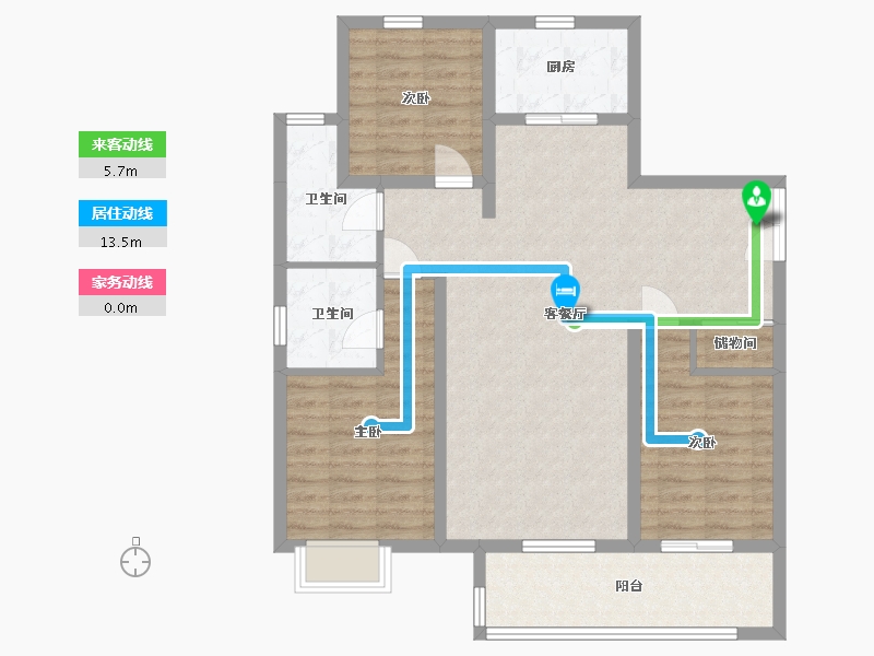 山东省-青岛市-润锦中央美地-98.54-户型库-动静线