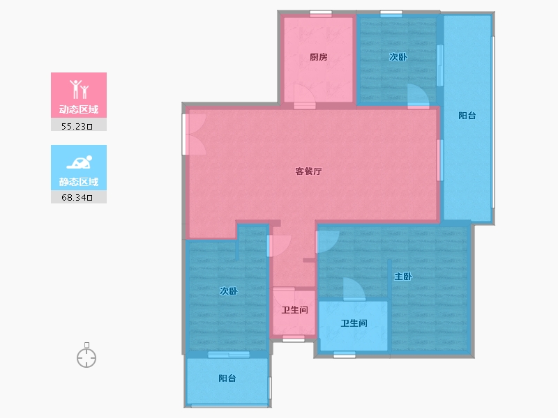 山东省-青岛市-润锦中央美地-111.95-户型库-动静分区