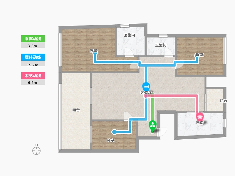 浙江省-温州市-方正珑玺-101.00-户型库-动静线