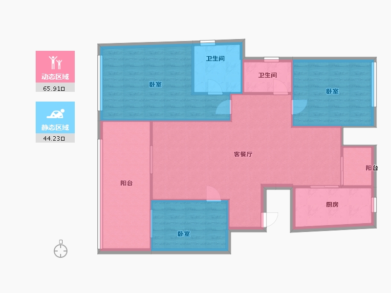 浙江省-温州市-方正珑玺-101.00-户型库-动静分区