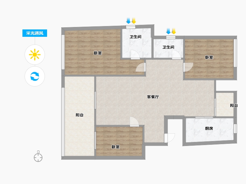 浙江省-温州市-方正珑玺-101.00-户型库-采光通风