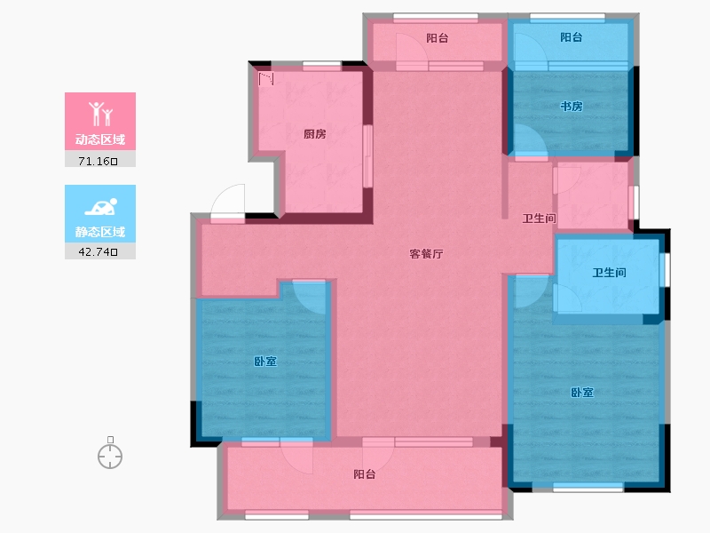 山东省-青岛市-天泰时光印象-100.01-户型库-动静分区