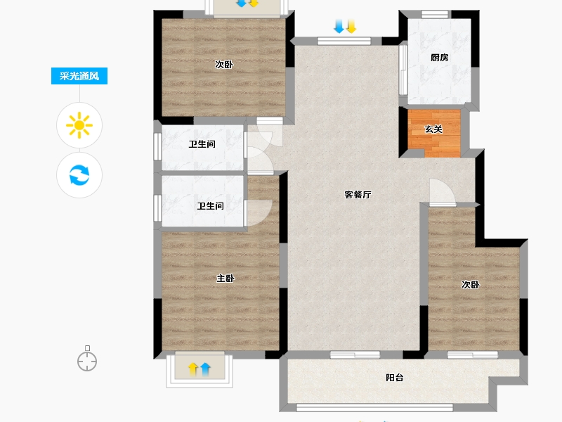 江西省-九江市-锦天府-96.01-户型库-采光通风