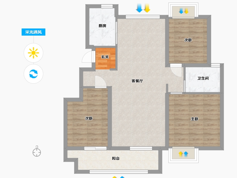 江西省-九江市-锦天府-81.41-户型库-采光通风