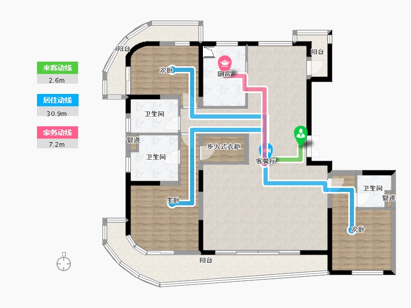 江苏省-泰州市-天禄湖壹号-163.97-户型库-动静线