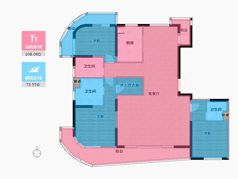 江苏省-泰州市-天禄湖壹号-163.97-户型库-动静分区