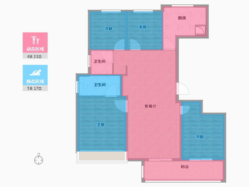 江苏省-徐州市-融创工润 淮海壹号 六樟台-114.01-户型库-动静分区