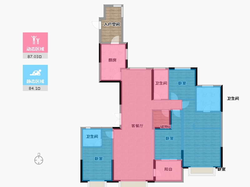 浙江省-杭州市-恒大国玺悦龙府-164.00-户型库-动静分区