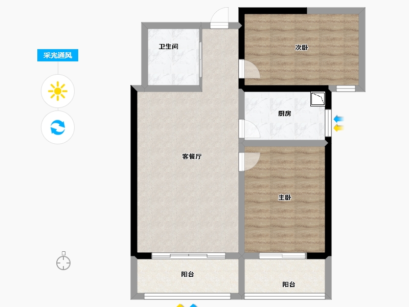 甘肃省-兰州市-天曜88-77.00-户型库-采光通风