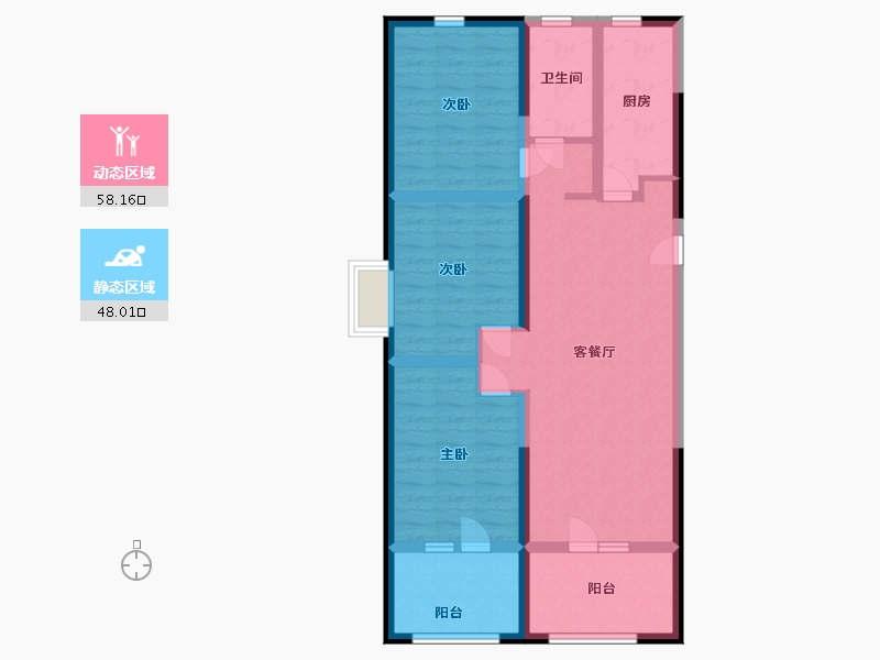 山东省-青岛市-山钢建设凭海临风-94.00-户型库-动静分区