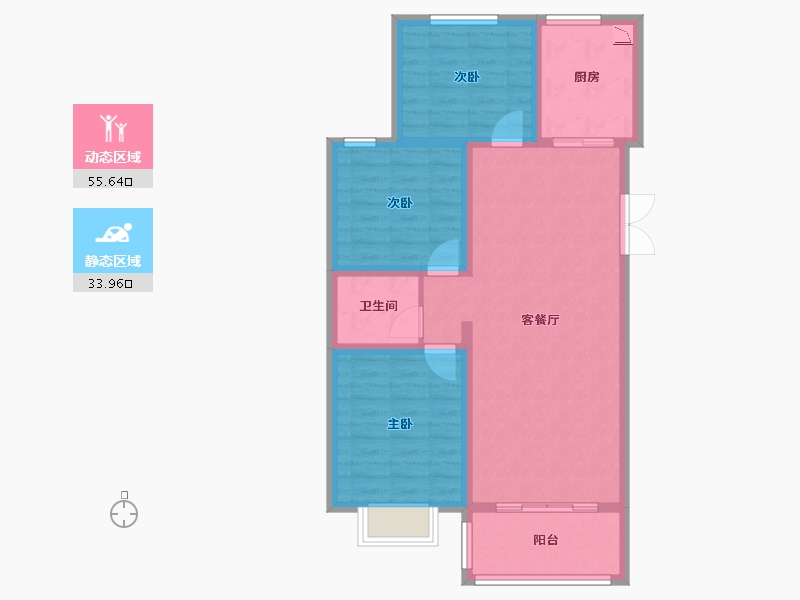 甘肃省-兰州市-万域国际-79.96-户型库-动静分区