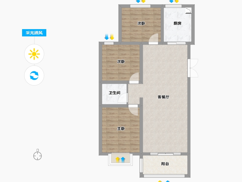 甘肃省-兰州市-万域国际-79.96-户型库-采光通风