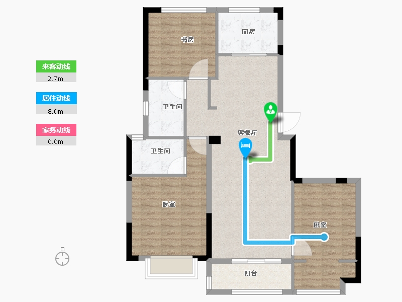 浙江省-宁波市-荣安香园2期-96.00-户型库-动静线